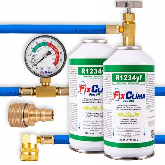 Obrazek Zestaw do klimatyzacji aut 2x GAZ R1234YF + ADAPTER
