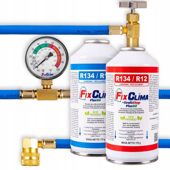 Obrazek ZESTAW DO KLIMATYZACJI AUT GAZ R134A + GAZ R134A 3W1